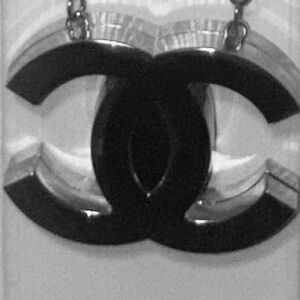 Chanel interlocking CC Silver compact mirror bag / pendant + removable chain